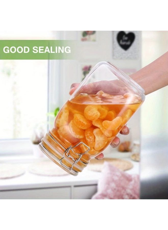 2pcs Wide Mouth Mason Jars With Hinged Lids Airtight Glass Storage Containers 50 72oz - Image 2